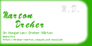 marton dreher business card